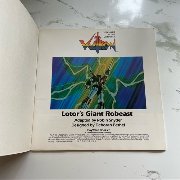 Vtg 1984 Voltron Defenders Of Universe Lotor's Giant Robeast Adventure Storybook - Picture 2 of 3